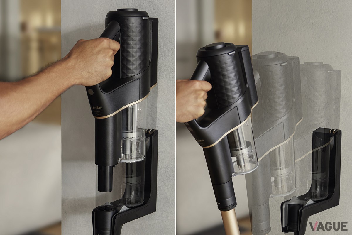 「Total Care」に付属する壁掛けブラケットは“SpeedLockシステム”に対応。手前に引けば本体が、上に持ち上げればハンディ部分だけを取り外すことができる