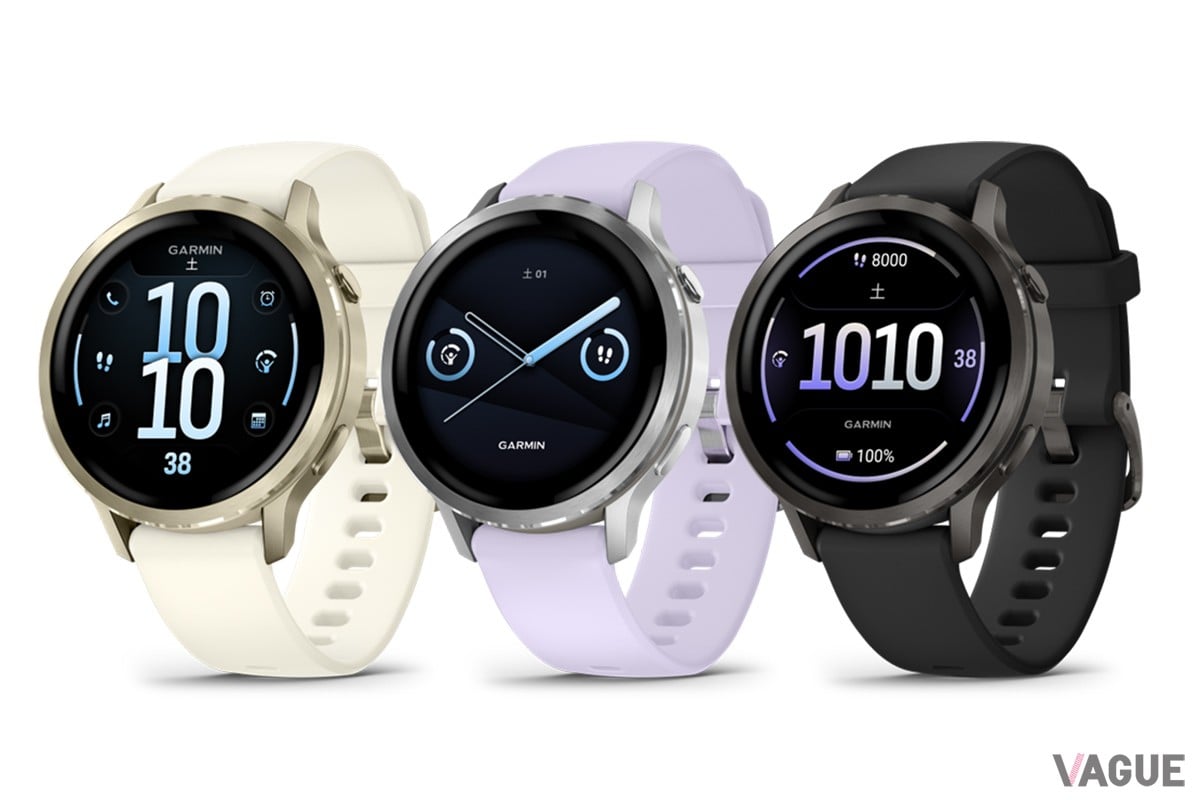 「Garmin Venu 4 41mm」（7万9800円、消費税込）41mmモデルには日常使いしやすいフェミニンな色合いが揃う