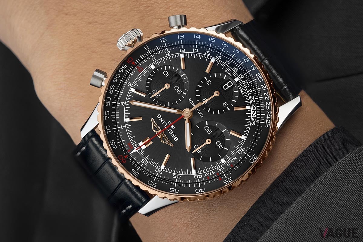 サイズは小柄な日本人の体格ともバランスのいい41mm径。華やかなレッドゴールドは女性の手元にも似合いそうだ