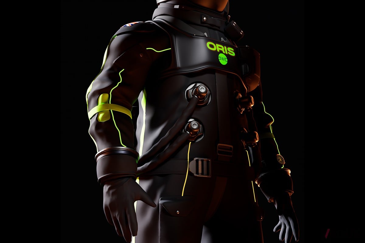 宇宙旅行や冒険をイメージさせる大胆なデザインは、80年代のスニーカーや映画「2001年宇宙の旅」が着想源となっている