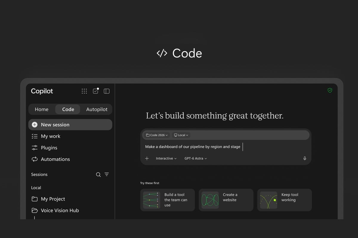 Codeは、言葉で説明した業務上の困りごとをアプリ化するための機能。筆者自身の入稿ツールや請求書生成ツールの話とも、発想は近い。