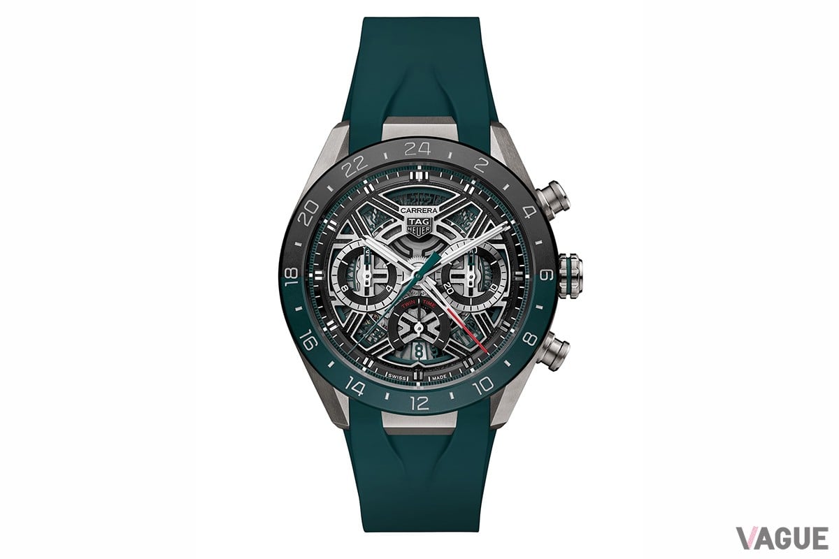 「タグ・ホイヤー カレラ クロノグラフ エクストリームスポーツ ツインタイム」（品番：CBU2084.FT6297 予価135万8500円 消費税込）