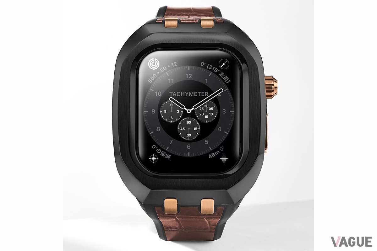 「HUMBLE RICH for Apple Watch Series 11/10 46mm」ブラック＆ライトブラウン（品番：1046CL06BKYLBWR、11万円 消費税込）