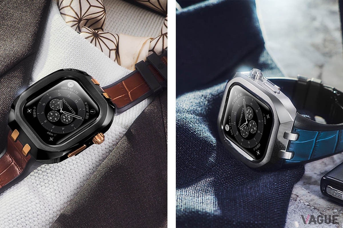 長時間装着するApple Watchバンドは装着性の良さは重要なポイント。ハンブルリッチではラバー＆レザーのコンビ使いで高い質感とフィットカントを両立させている