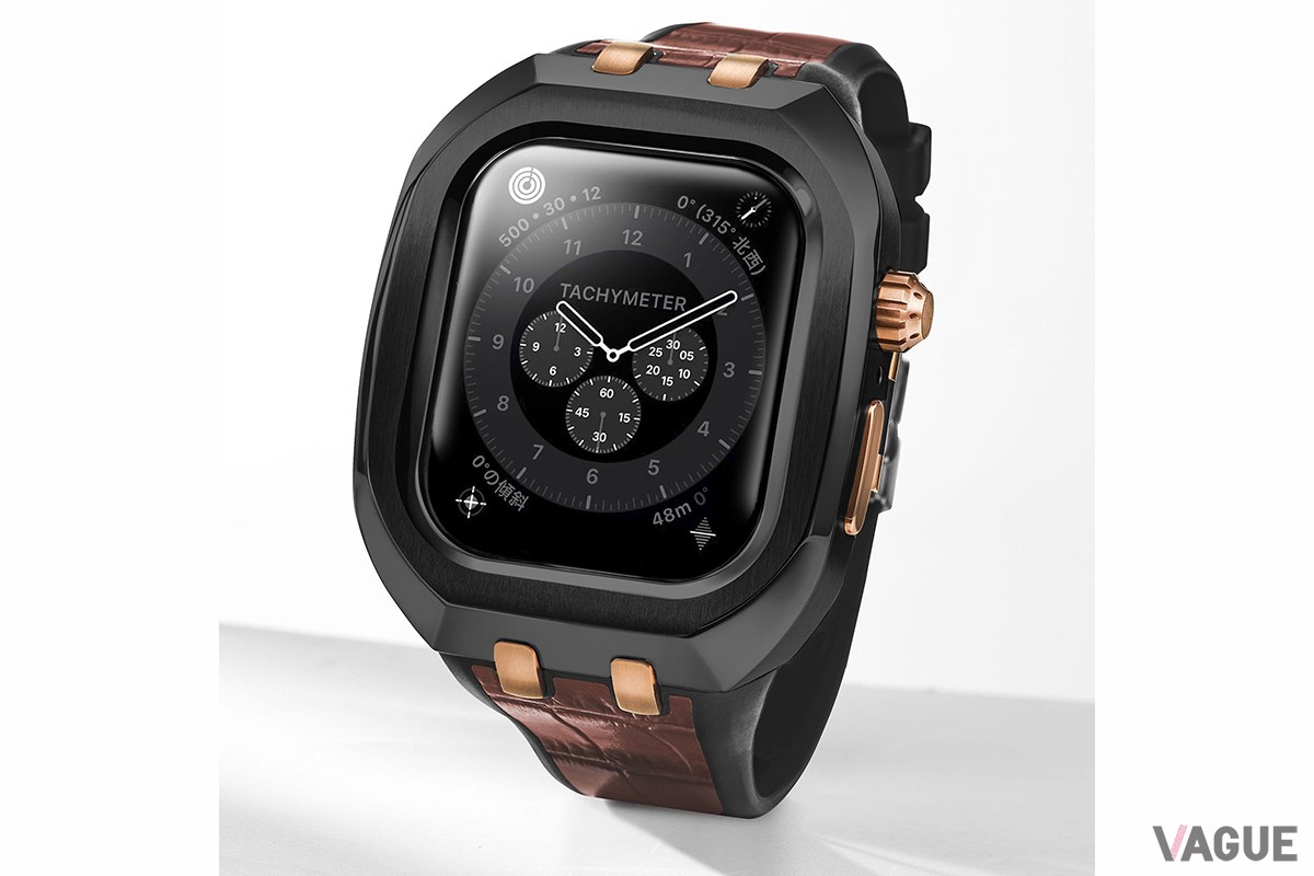 「HUMBLE RICH for Apple Watch Series 11/10 46mm」ブラック＆ライトブラウン（品番：1046CL06BKYLBWR、11万円 消費税込）