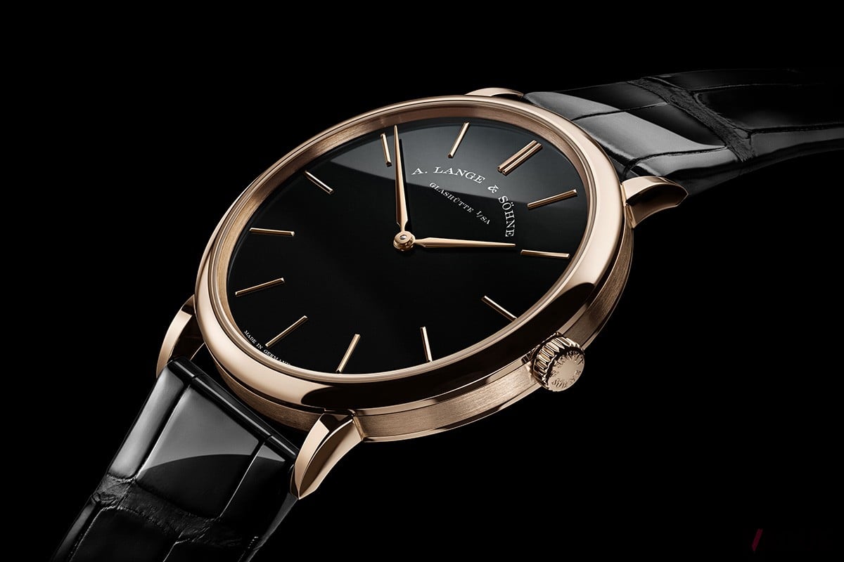 特許取得のハニーゴールド750はA.ランゲ&ゾーネの中でも最上位モデルにのみ使用される特別なゴールド合金。温もりのある光沢と優れた硬度を特徴とする