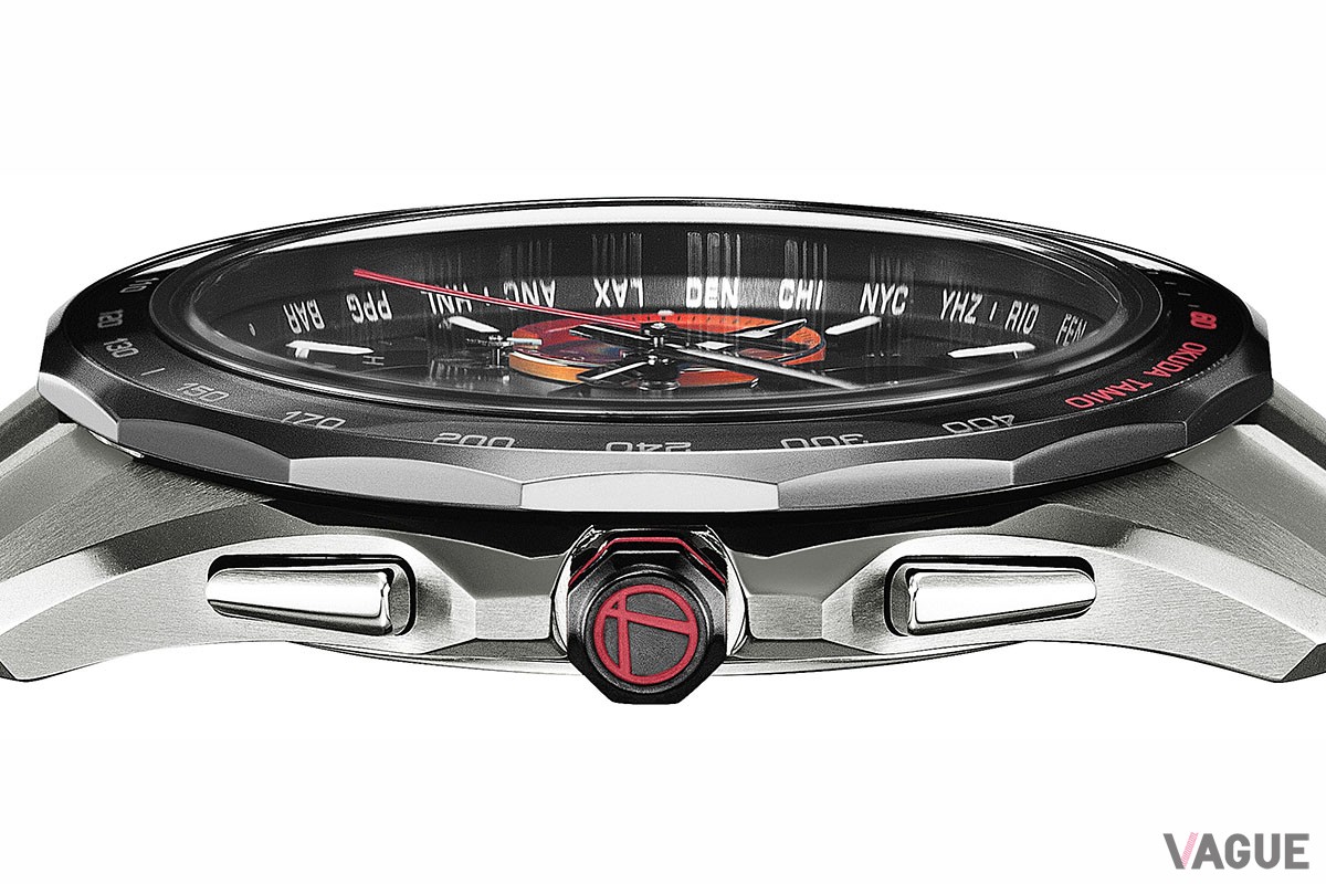 ケース厚は9.5mm。堅牢さを感じるデザインだがスマートに身につけられる