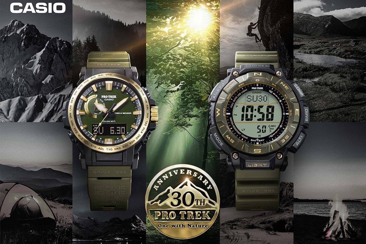 CASIO カシオ　腕時計　ゴールド　グリーン　日本未発売　希少　新品 カシオ「プロトレック30周年モデル」登場！ “森の木漏れ日”を表現した