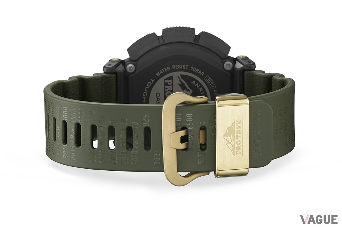 ケースバックにはPROTREK30周年を記念したロゴマークをレーザー加工でセット