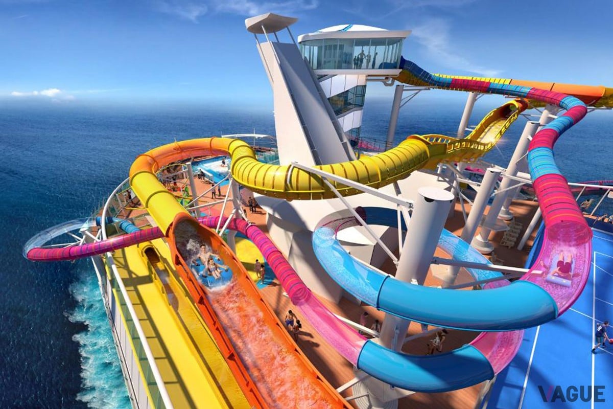 2種類の異なるタイプのウォータースライダー