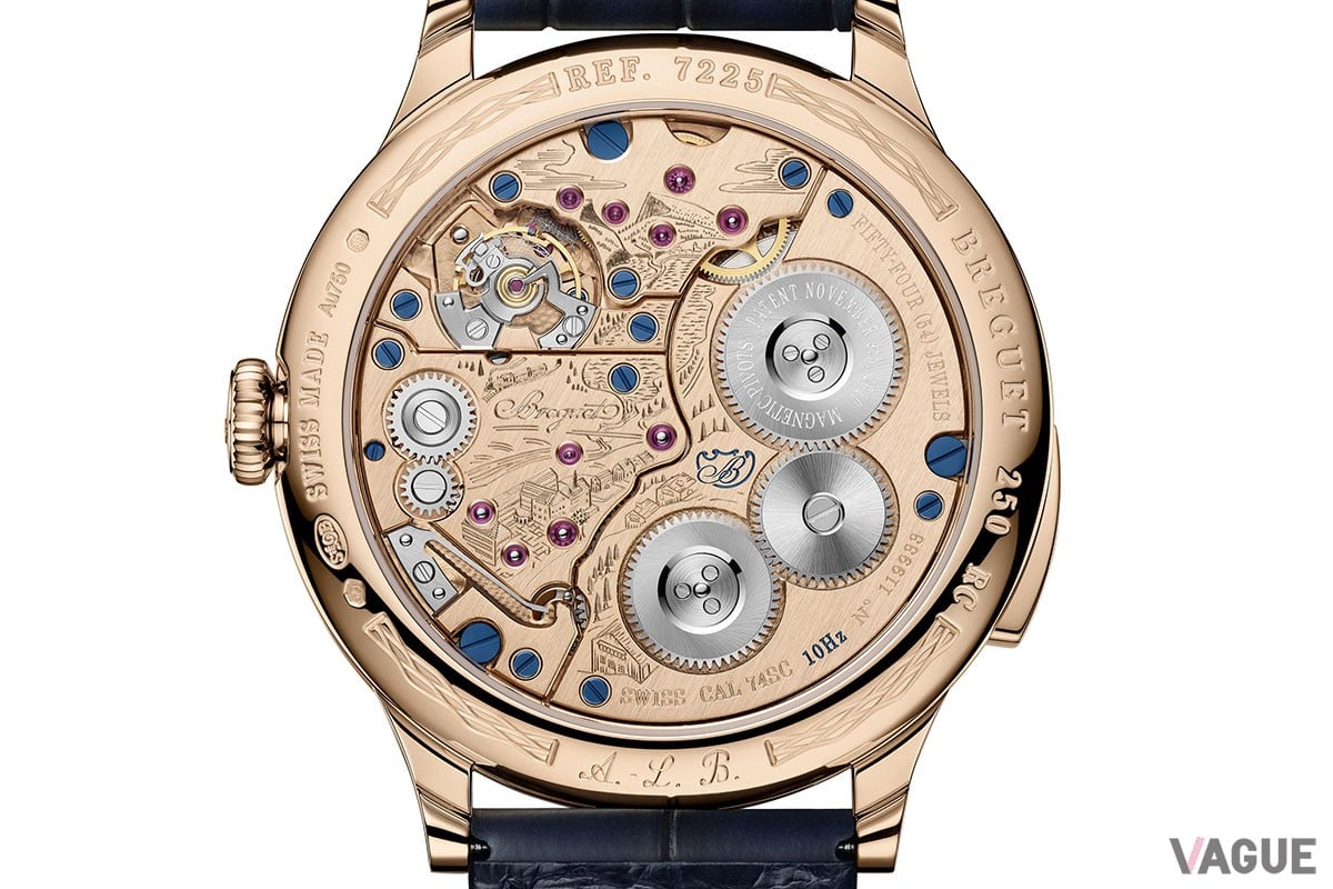 脱進機の可動部では「1775」と「2025」の字が交互に表示されるという不思議な仕掛けも施している。ブレゲのサイトではその動画も確認できるのでぜひアクセスを