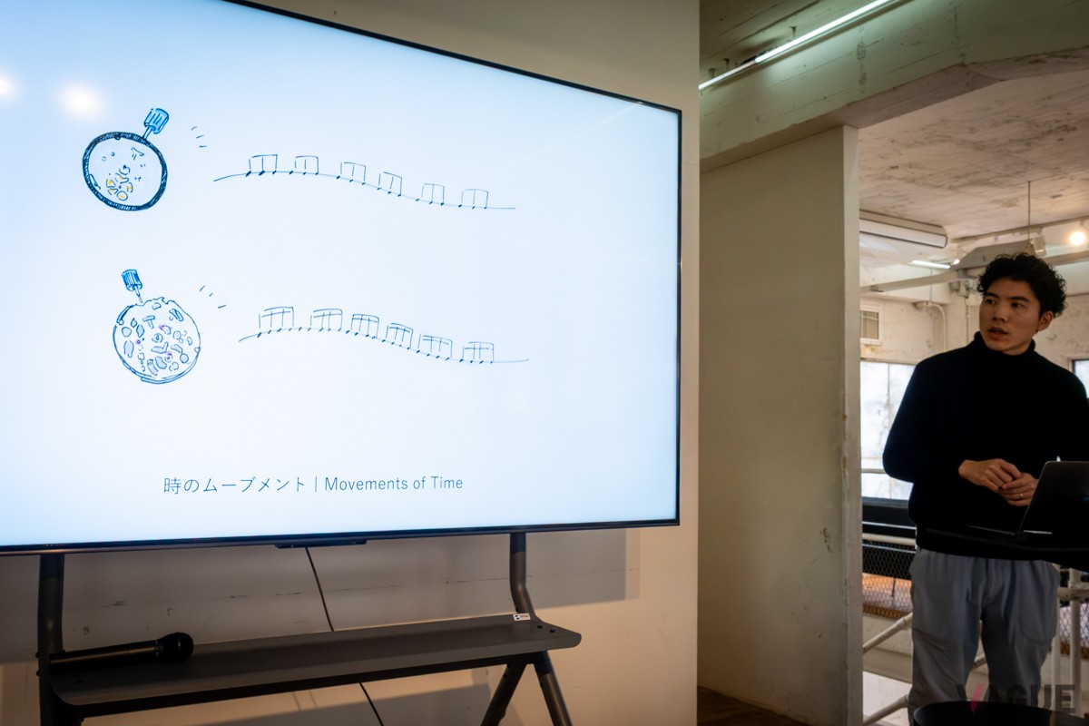 ムーブメントの発するリズムの面白さについて解説する、「時のムーブメント　|　Movements of Time」作者の三好賢聖氏