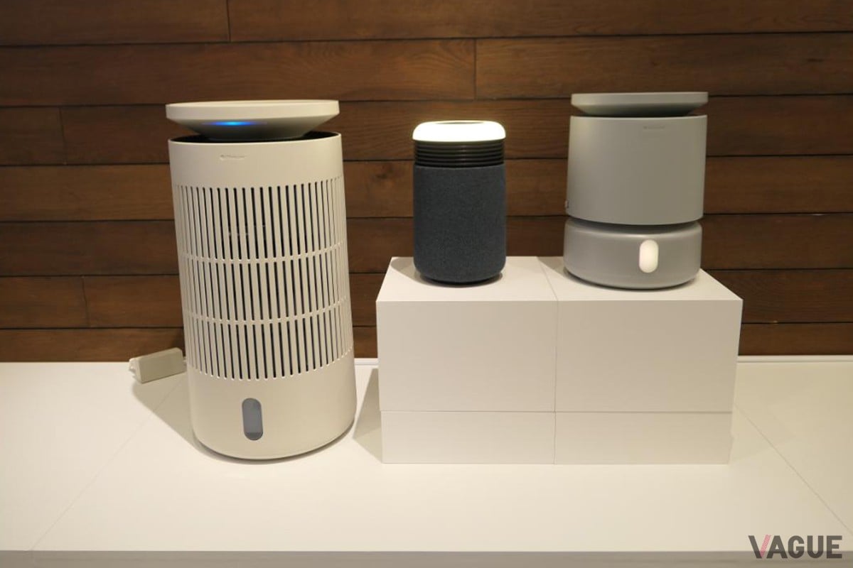 左から「DreamWell™ Humidifier H38i」（加湿器）、「Mini Restful™ 空気清浄機 and Sunrise Clock SC9i」、「2-in-1 Pro 加湿空気清浄機 DH5i」