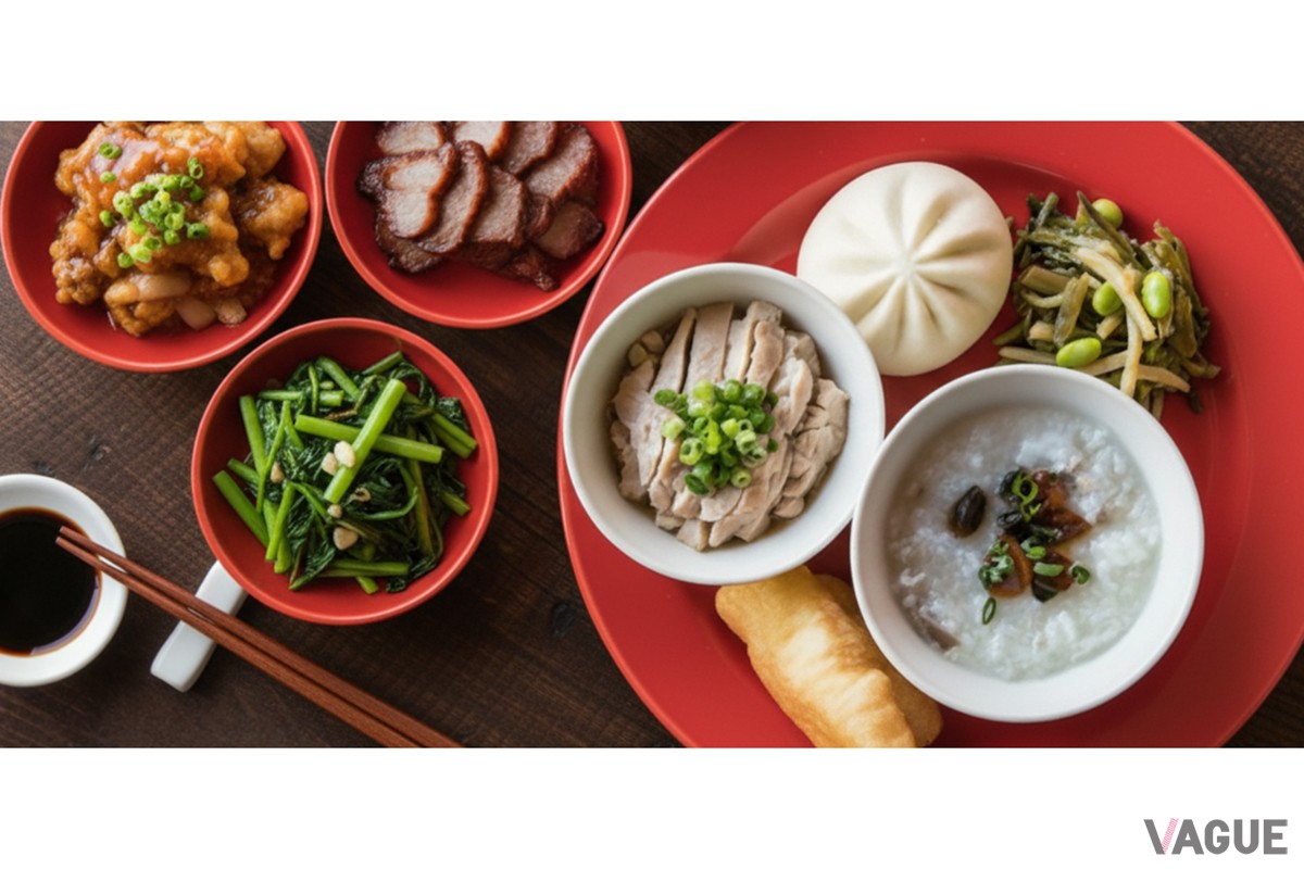 体をあたためる中華粥を中心とした中国式の朝食も用意