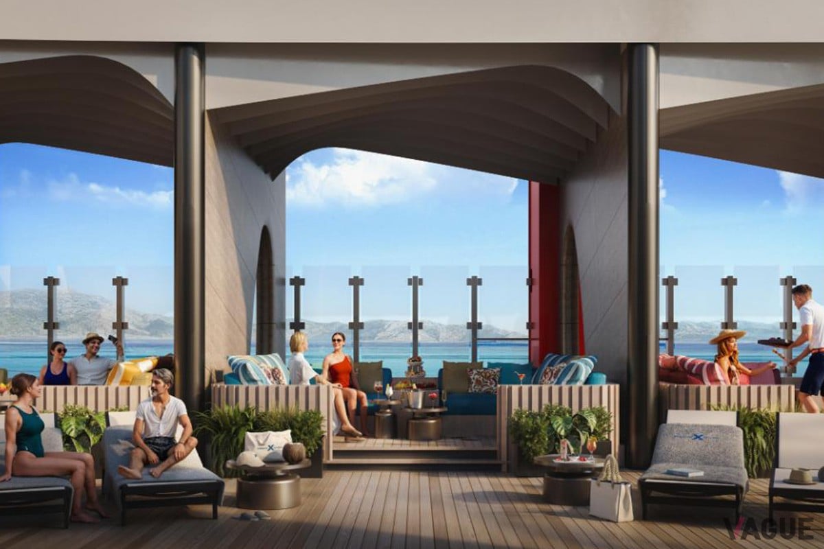 プールデッキのプライベートカバナ