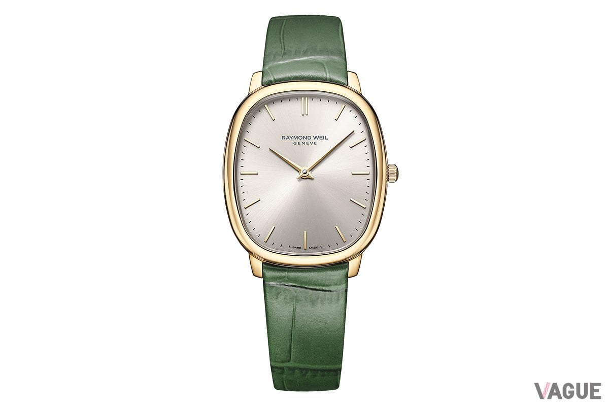 「レイモンド ウェイル トッカータ ヘリテージ」シルバー/イエローゴールドPVD/グリーンのレザーストラップ （品番：5280-PC-64001、22万円 消費税込）