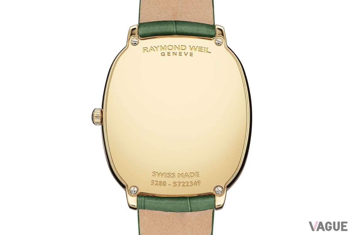 「レイモンド ウェイル トッカータ ヘリテージ」シルバー/イエローゴールドPVD/グリーンのレザーストラップ （品番：5280-PC-64001、22万円 消費税込）