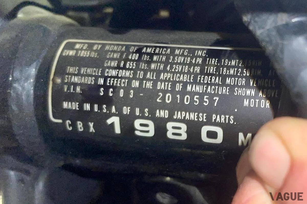 米国オークションに出品され高値で落札された1980年式ホンダ「CBX スーパースポーツ」