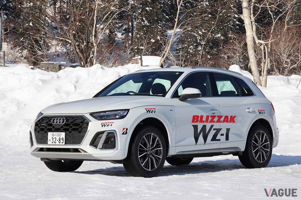 試乗車のアウディ「Q5」。タイヤサイズは235/55R19 101Q