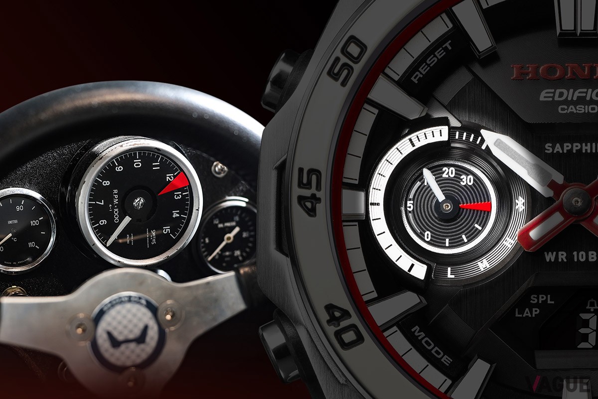 インダイヤルはタコメーターを再現したもの