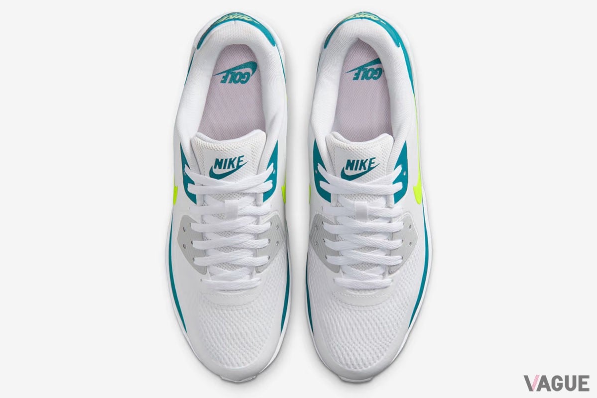 ゴルフシューズ「ナイキ エア マックス 90 G」に、さわやかな新色“ホワイト／ブライトスプルース／ボルト”が登場