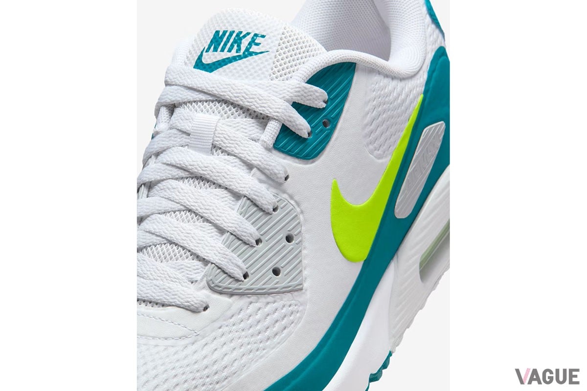 ゴルフシューズ「ナイキ エア マックス 90 G」に、さわやかな新色“ホワイト／ブライトスプルース／ボルト”が登場