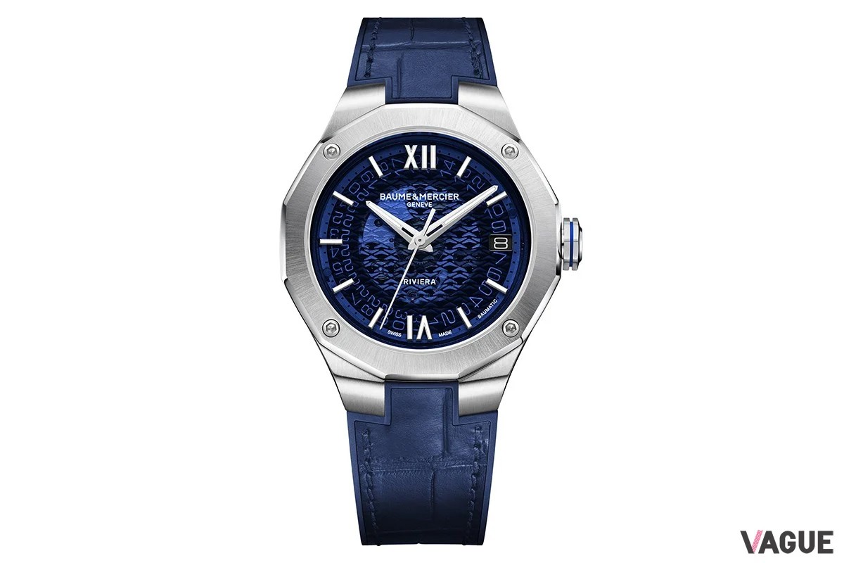 「ボーム＆メルシエ リビエラ ボーマティック」39mm ブルー（品番：10714 57万7500円、消費税込）