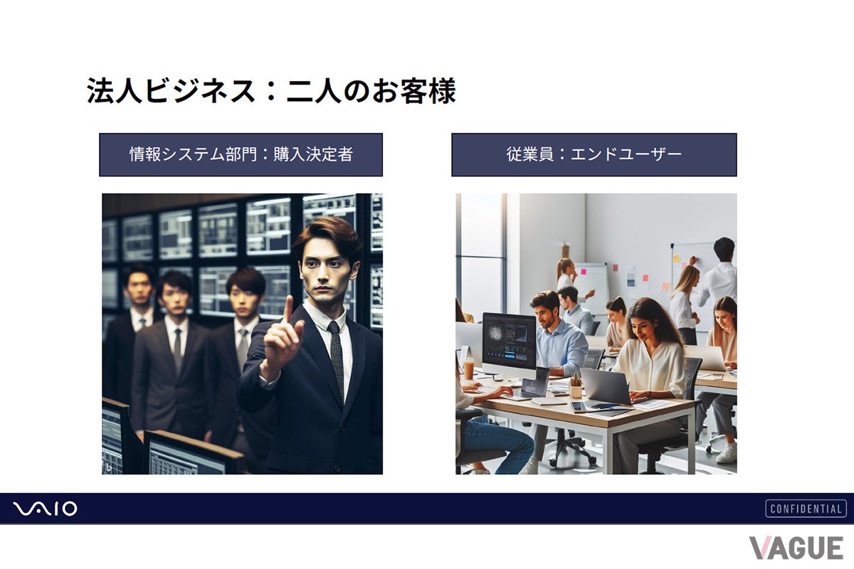 法人のお客様は情報システム部門の担当者と毎日使う従業員だという