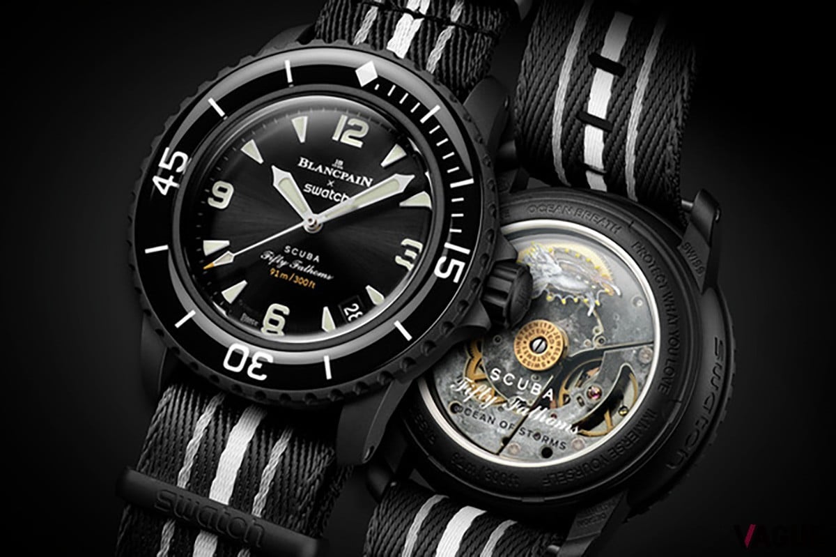 伝説的ダイバーズ「フィフティファゾムス」をオマージュしてさまざまな「海」を表現した「BIOCERAMIC SCUBA FIFTY FATHOMSコレクション」から、月の海、しかもあえて真っ暗な新月を表現する変化球的コンセプトを持つのがこの「OCEAN OF STORMS」