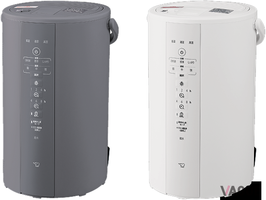 インテリアに合わせて選べる2色展開。清潔感あふれるホワイトと、シックなグレー 構造はシンプルだが、佇まいはモダン。マットな質感は、従来の「家電感」をうまく消し去っている。