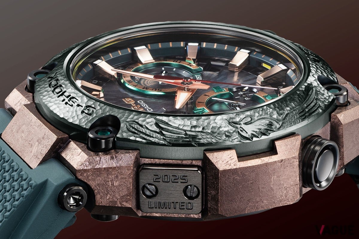 ダイヤルには矢羽根文様をさりげなく潜ませるなど縁起の良いモチーフを散りばめた「MRG-B2000KT」（93万5000円 消費税込）。手の込んだ彫金はもはや芸術の域