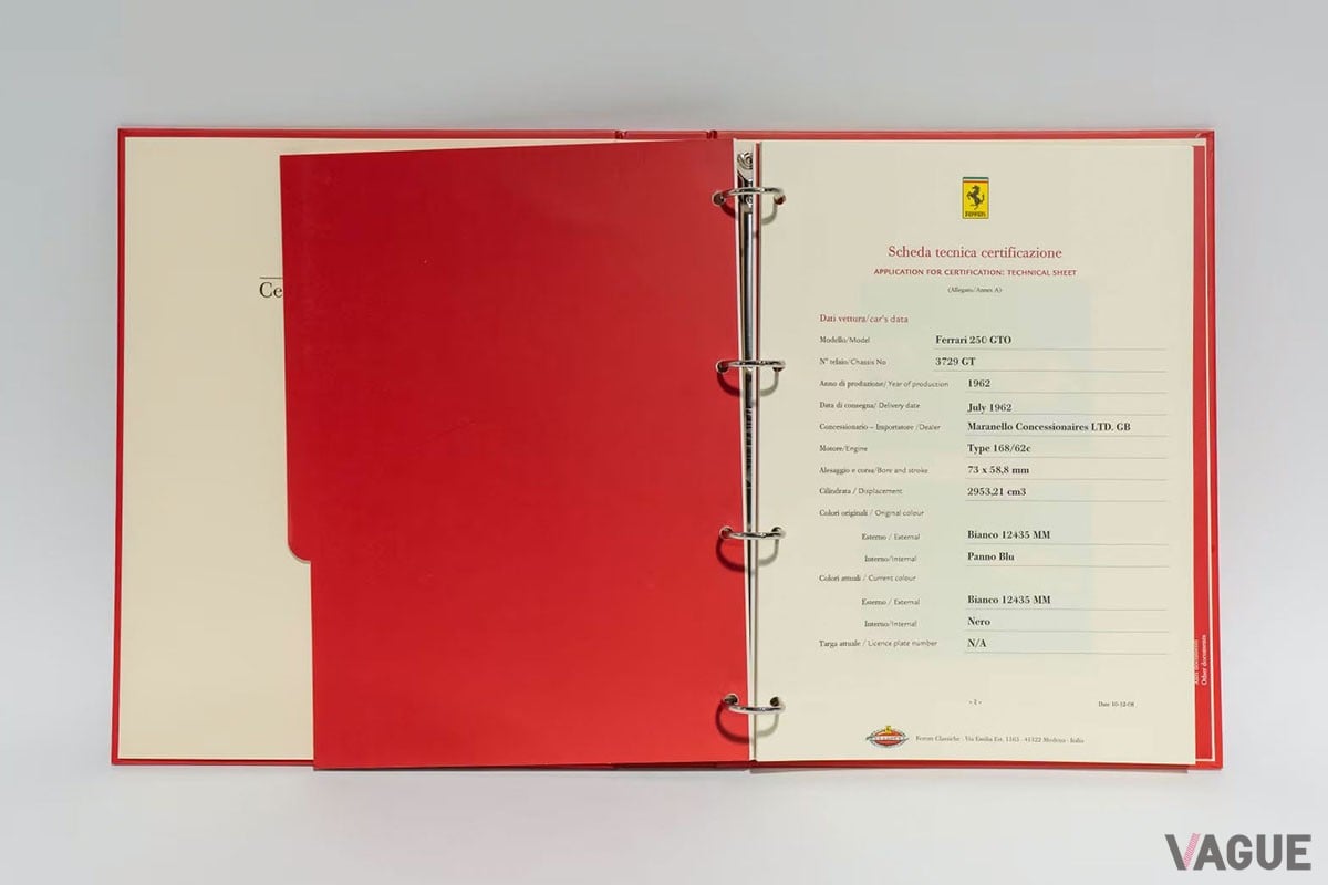 Mecumのオークションに出品された「250GTO」で唯一のホワイト仕様。右ハンドル車という貴重なモデル（C）Mecum Auctions