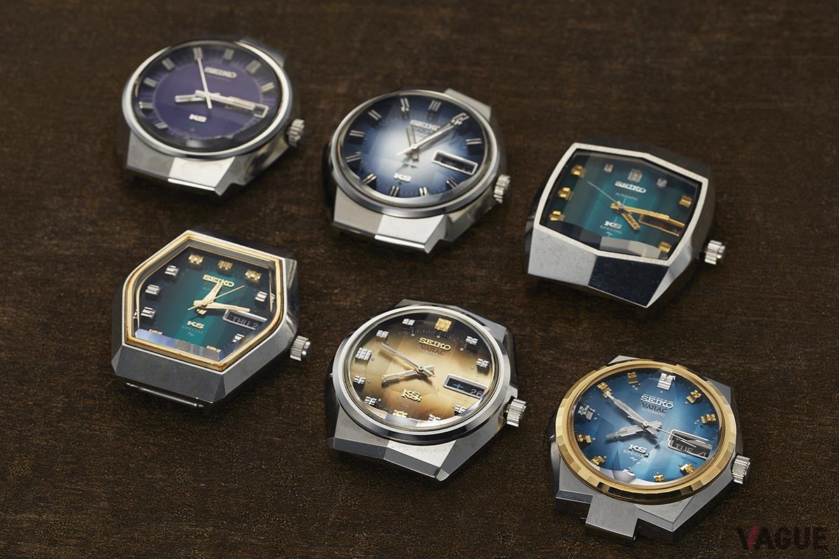 972年に登場のオリジナルモデル。カラフルなダイヤルやゴールドのパーツなど、華やかな表現を備えて既存のキングセイコーとは異彩を放つモデル