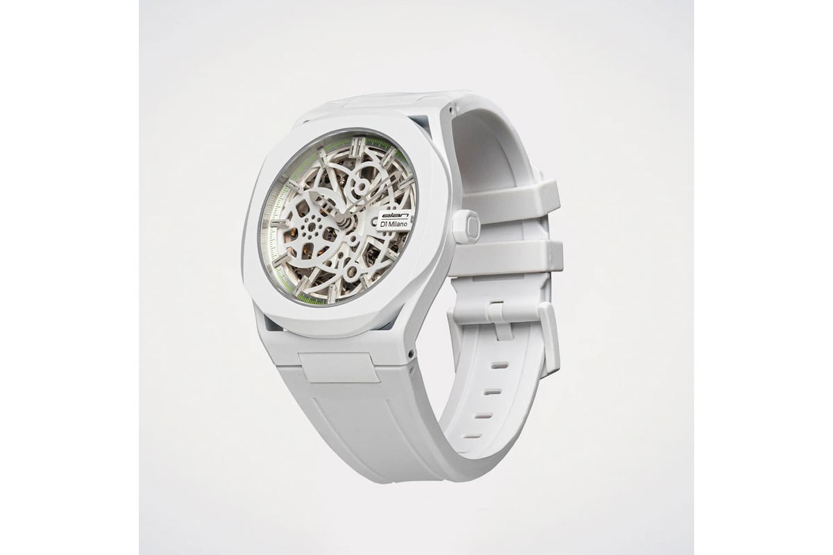 ケースとベゼルには、スキーギアにも使用されるホワイト Cerakote（セラコート）を採用