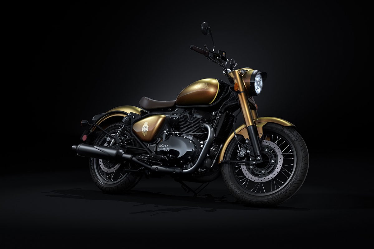ロイヤルエンフィールドの創業125周年を記念した特別色をまとった「クラシック650」