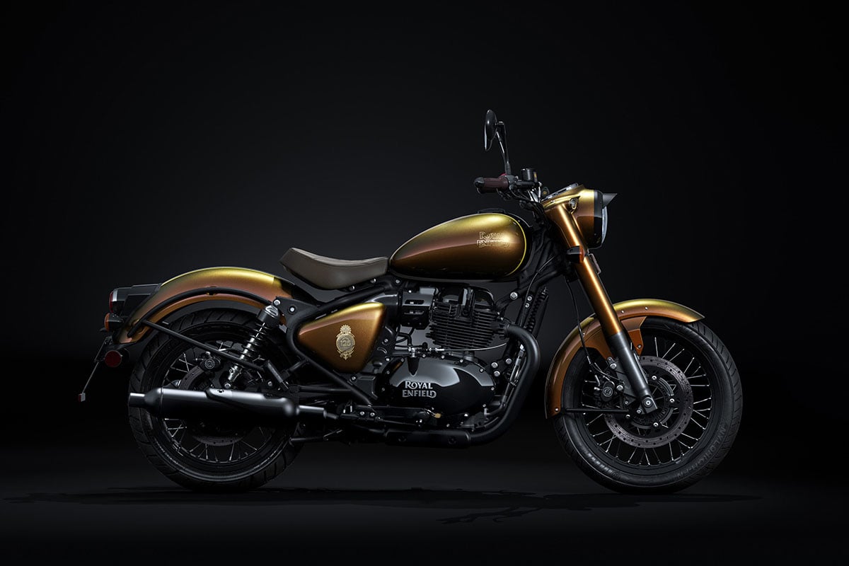 ロイヤルエンフィールドの創業125周年を記念した特別色をまとった「クラシック650」