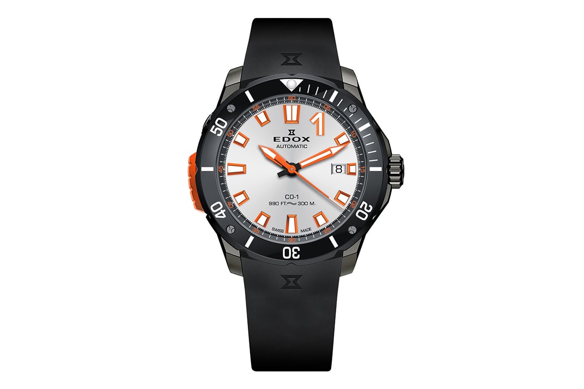 「エドックス　クロノオフショア1 ベゼルロック デイト オートマティック」（品番： 80137-37GNO-AO、40万7000円、消費税込）