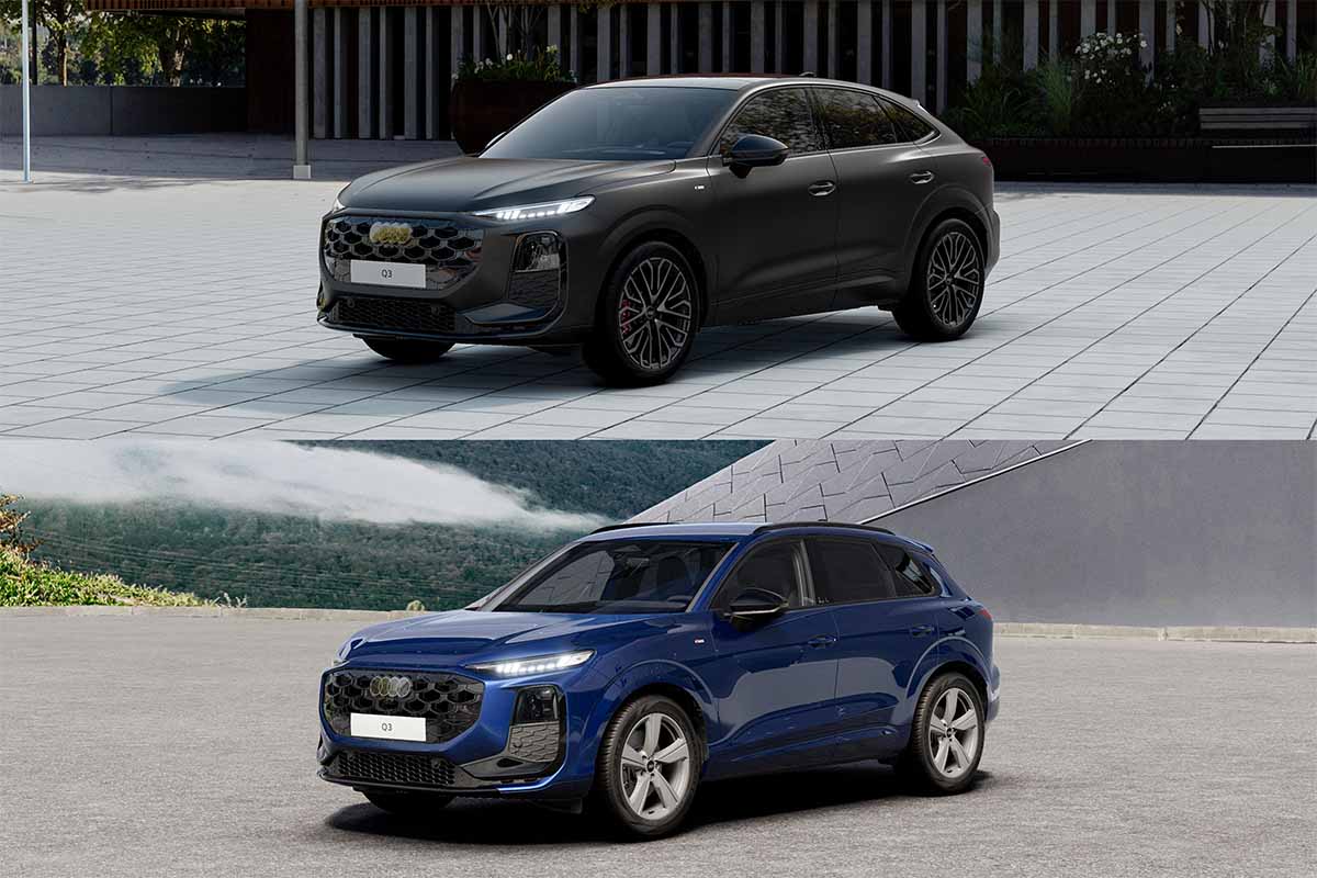 日本で先行展示されたアウディ新型「Q3」と「Q3スポーツバック」