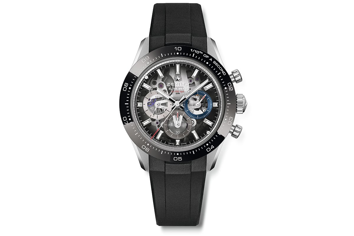 ブラックラバーストラップも付属し付け替えも楽しめる。