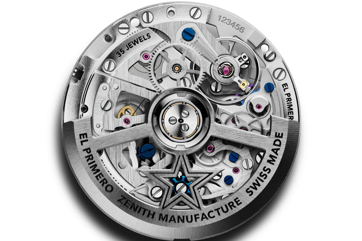 毎時36,000振動（5Hz）の高振動をアイデンティティとするエル・プリメロ 3600 SK。1／10秒も正確に計測し、パワーリザーブは約60時間。