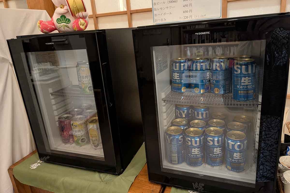 松田屋旅館はインクルーシブプランがあり、ビールやハイボール、チューハイなど自由に飲むことができる