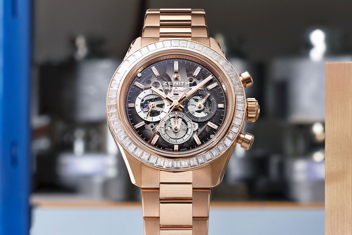 限定生産で10本のみ作られるローズゴールド製ケース×ゴールドブレスレットモデル（リファレンス：22.3130.3600/01.M3100）。