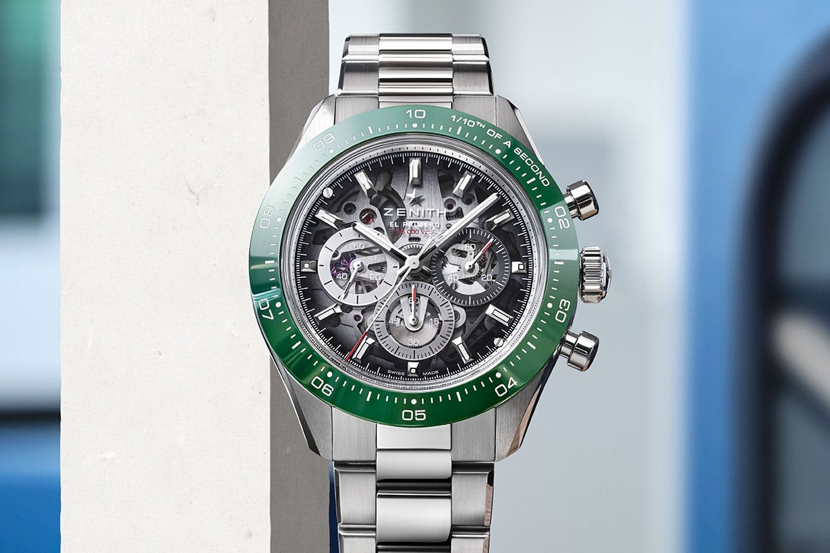 グリーンセラミックベゼルもラインナップ（リファレンス：03.3131.3600/01.M3130）。