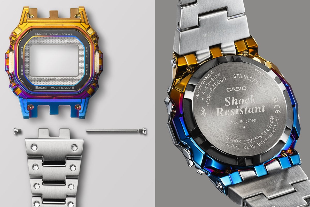 センターケースとベゼルはゴールドのビスで固定。ディンプルのデザインがそのままビスへと活用されている。