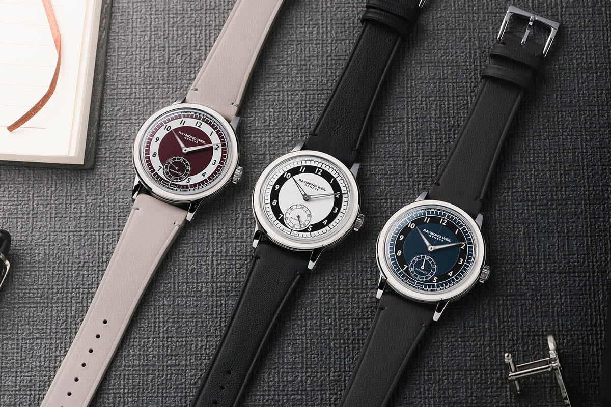 1930年代の流行であるアールデコの影響を受けたセクターダイヤルの「ミレジム」。その円周を色分けしたタキシードダイヤルも当時の流行だが、スモールセコンド搭載モデルの新作としてあらためてその歴史的デザインを提案している。