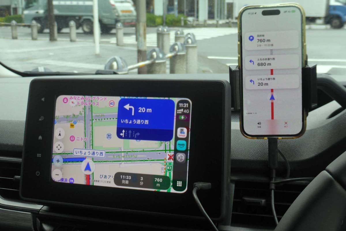一般道では交差点ごとの名称や進行方向、ルート上の交通状況までも反映されている