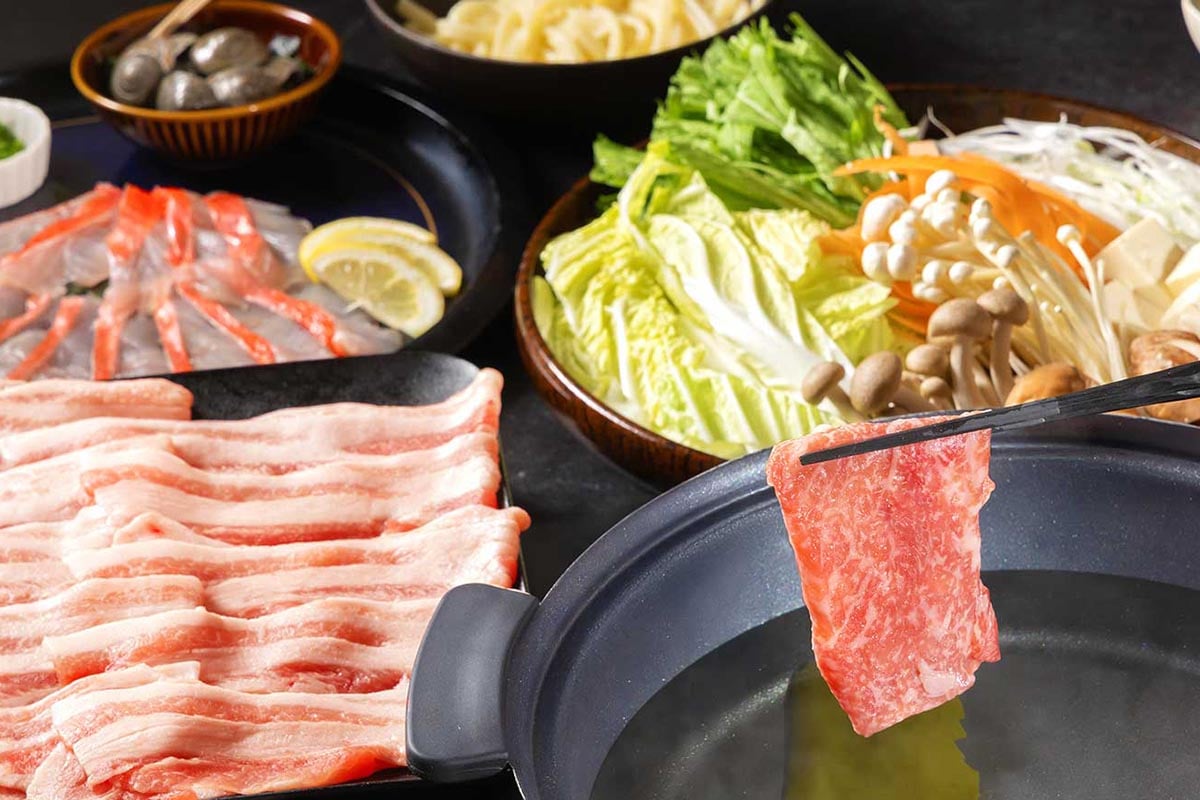 ＜夕食＞そうさ若潮牛＆金目鯛のしゃぶしゃぶコース