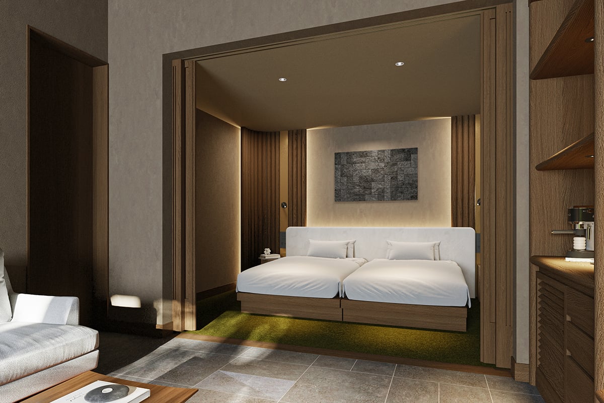 装飾を抑えた設えが心地よい余白を生むベッドルーム