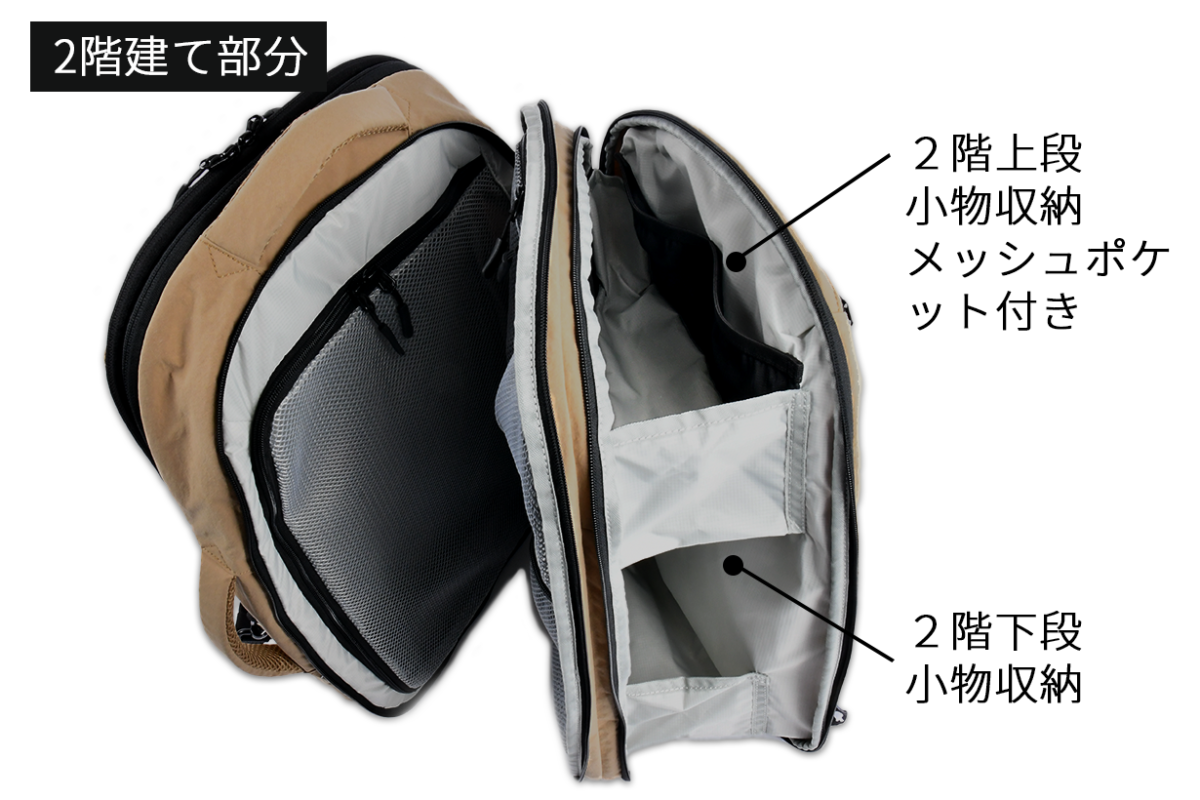 「探さない設計」：180度開閉×2階建て収納×視認性