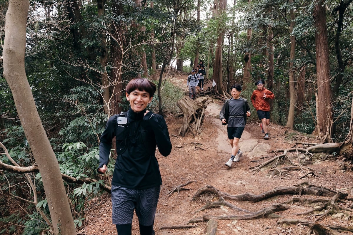 メディア向けに開催された「Run for the Trails」では多くの編集者、ライターなどが参加。トレイルを走る爽快感を体験。